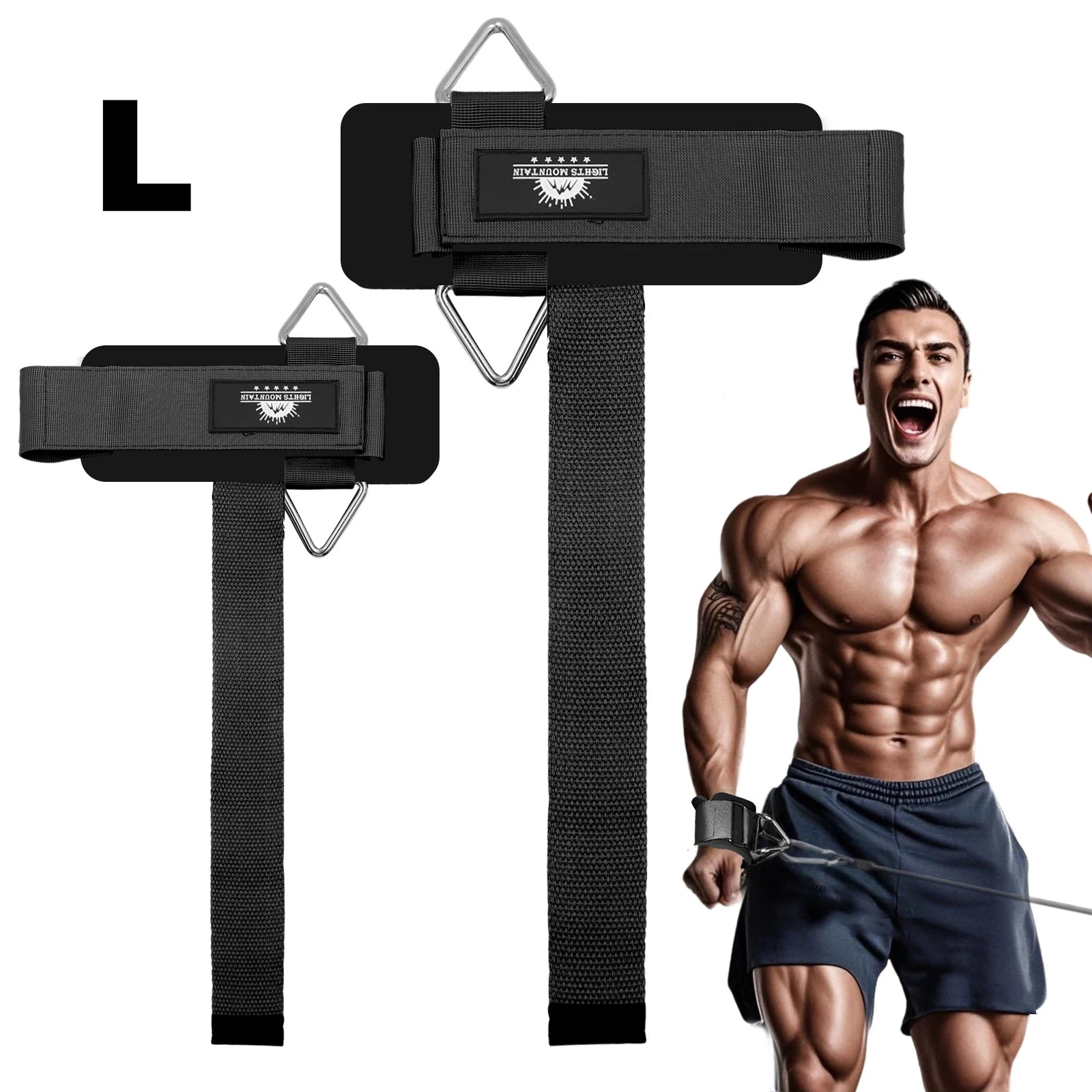Adjustable Padded Wrist Cuffs with Ring for Weightlifting and Cable Machine Workouts - 1 Pair