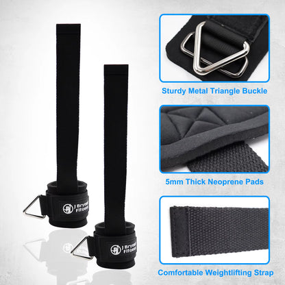 Adjustable Padded Wrist Cuffs with Ring for Weightlifting and Cable Machine Workouts - 1 Pair
